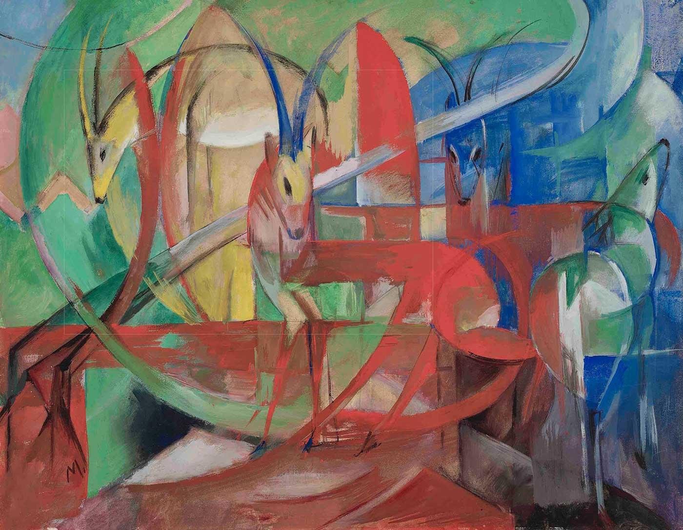 Franz Marc Gazeller Kanvas Tablo