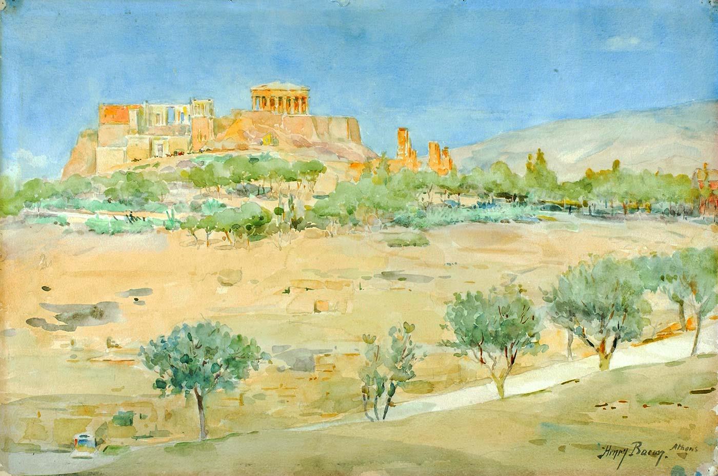General View of the Acropolis at Sunset by Henry Bacon