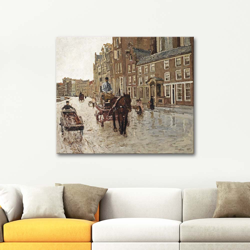 Georg Hendrik Breitner Rokin with Nieuwezijdskapel Amsterdam Art Print
