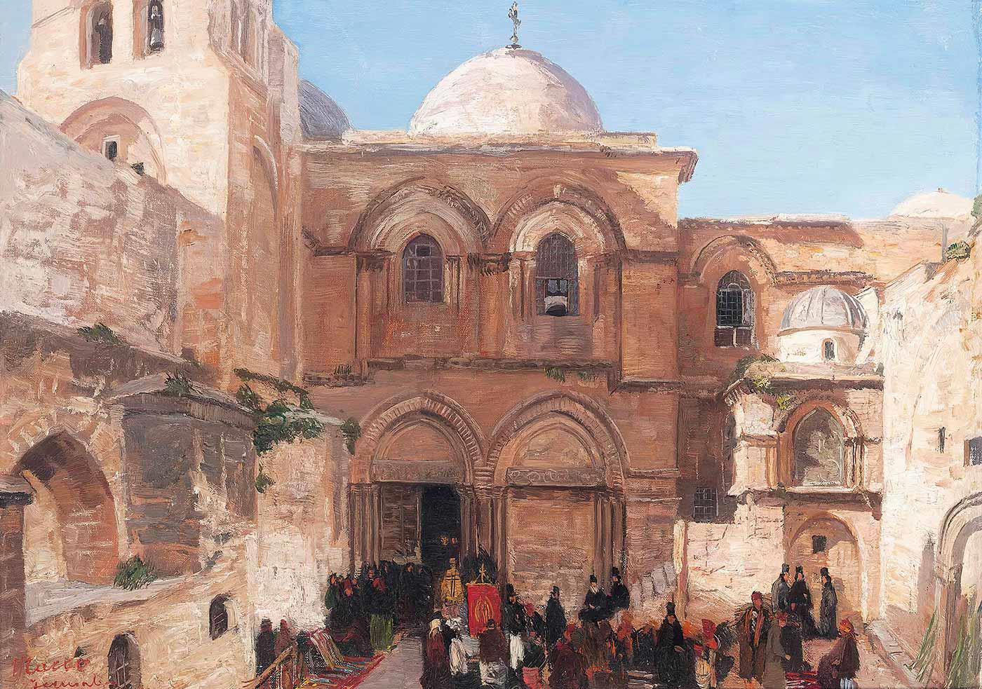 Georg Macco Kutsal Kabristan Kudüs Kanvas Tablo