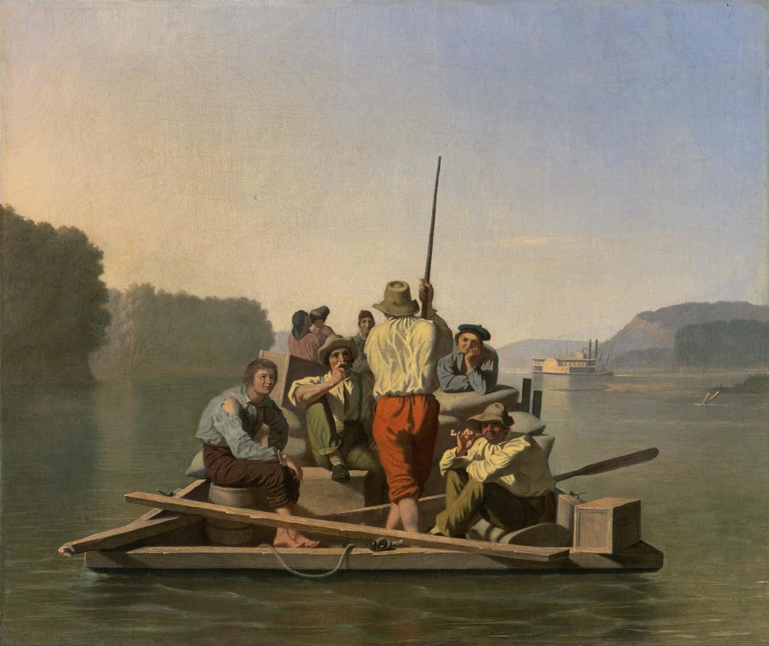 George Caleb Bingham Salda Yavaşça Gidiş Kanvas Tablo