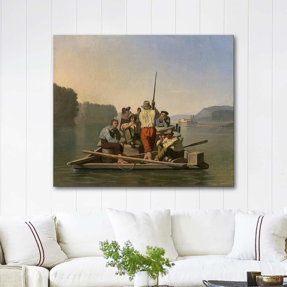 George Caleb Bingham Salda Yavaşça Gidiş Kanvas Tablo