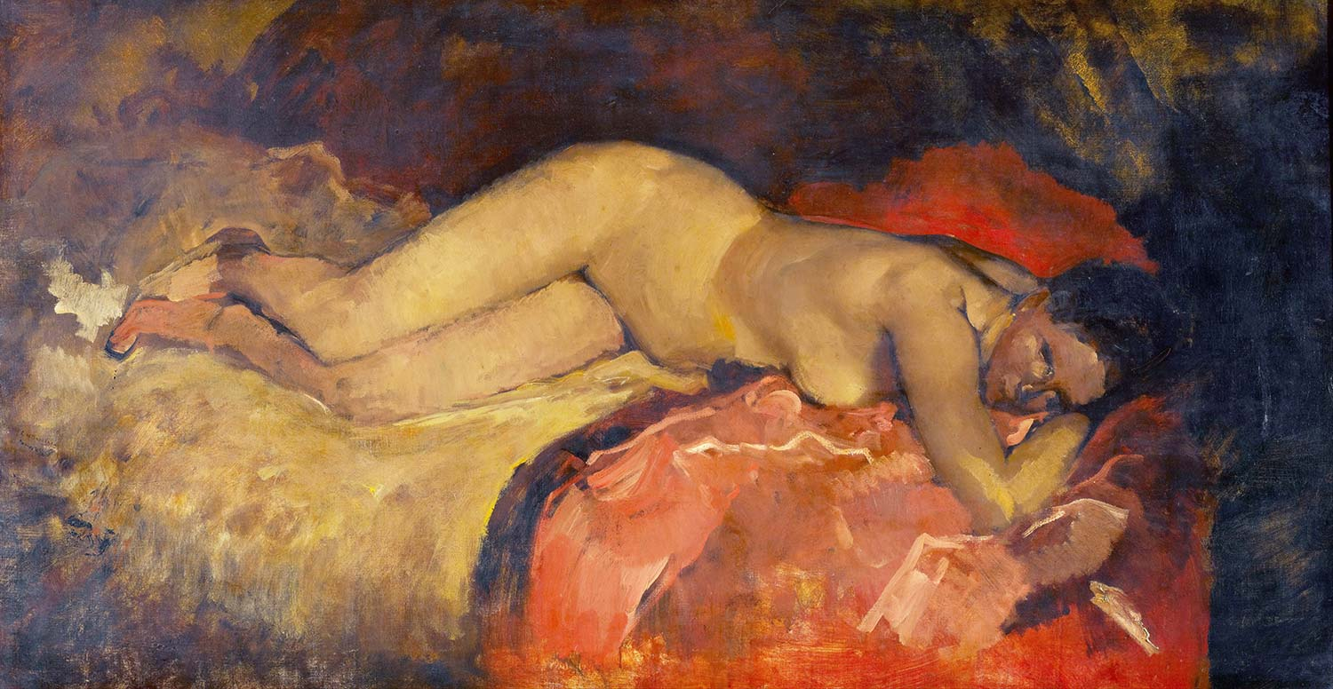 George Hendrik Breitner Yatan Nü Kanvas Tablo