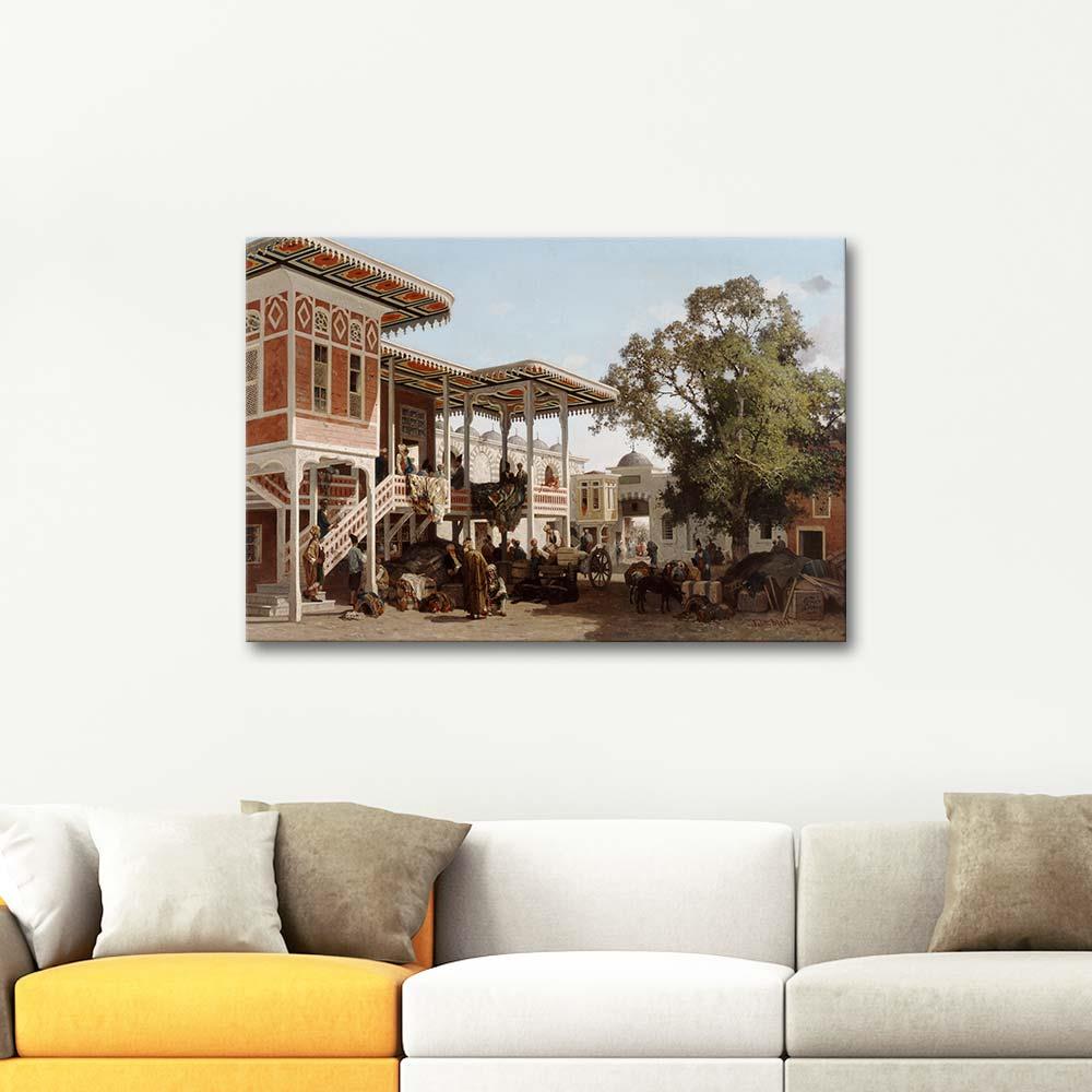 Germain Fabius Brest A Caravanserai in Trabzon Art Print