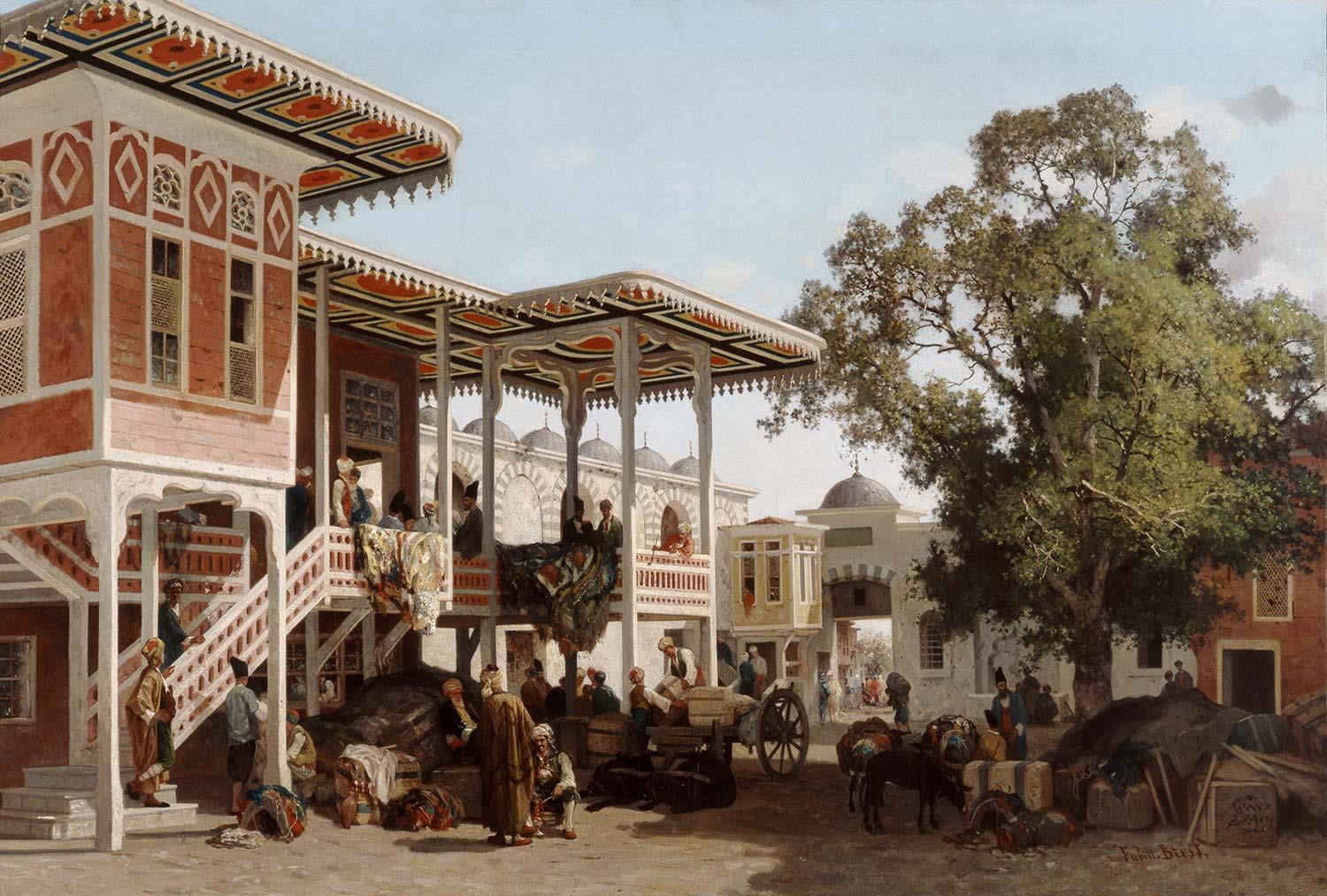 A Caravanserai in Trabzon by Germain Fabius Brest