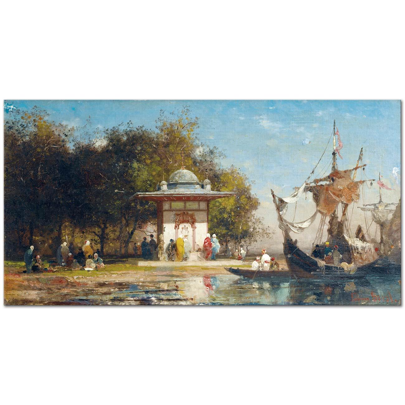 A Fountain at the Beach Constantinople by Germain Fabius Brest