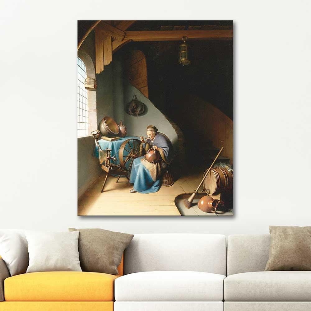 Gerrit Dou Old Woman Eating Porridge Art Print