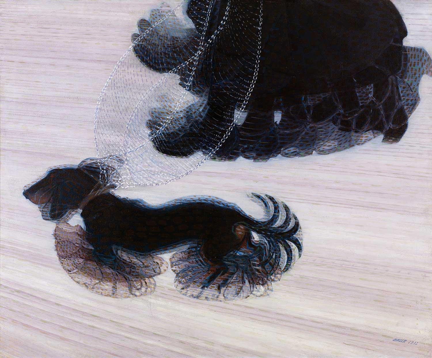 Giacomo Balla Tasmalı Köpeğin Dinamizmi Kanvas Tablo