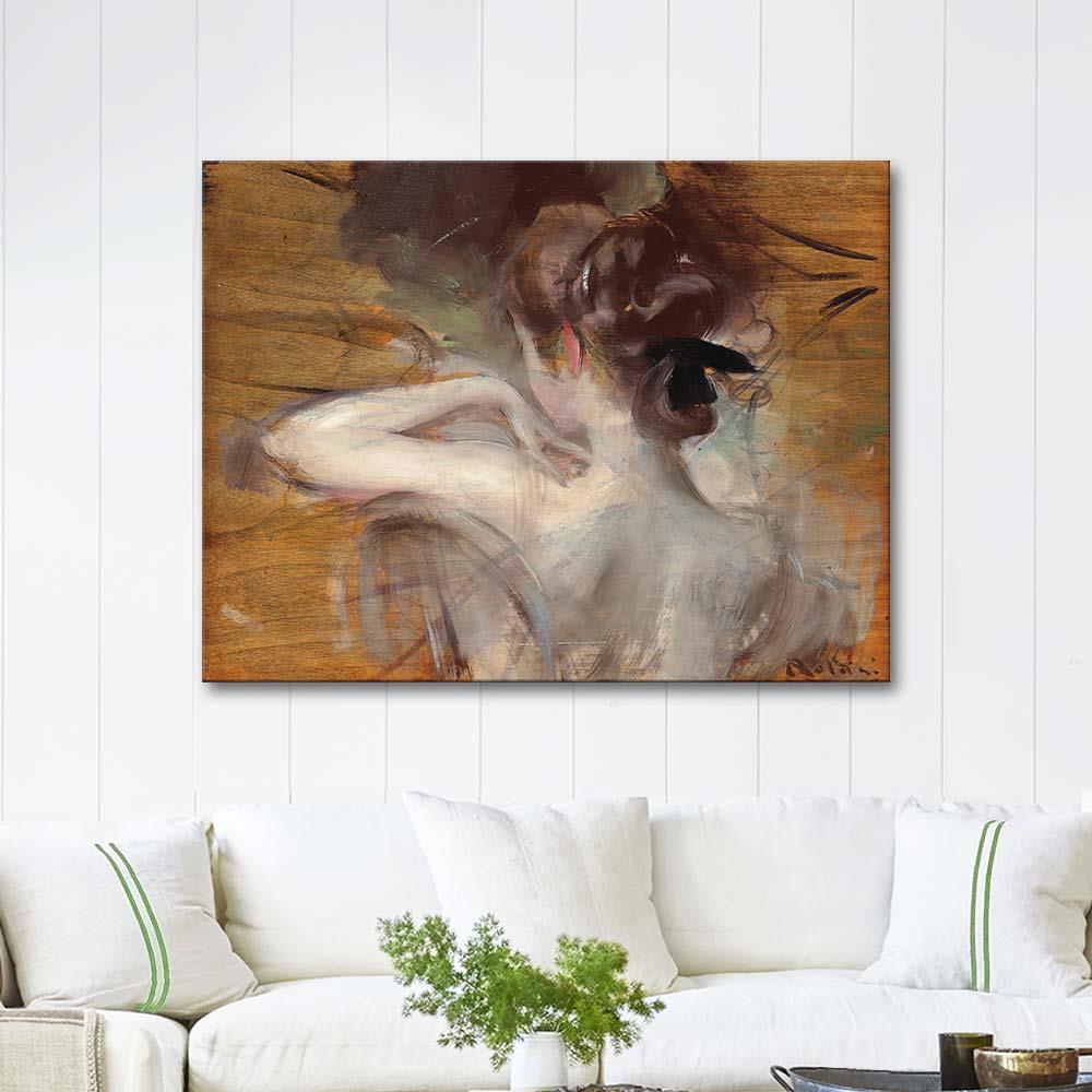 Giovanni Boldini Jeune Girl with a Bun Art Print