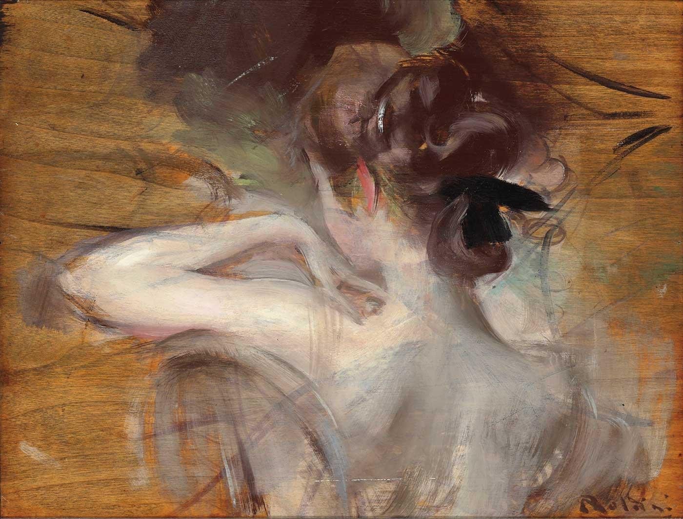 Jeune Girl with a Bun by Giovanni Boldini