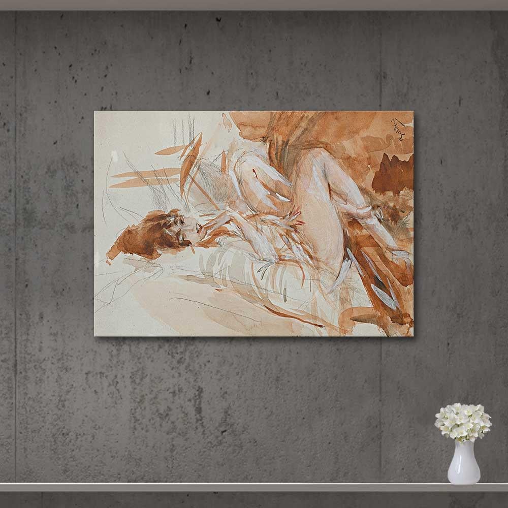 Giovanni Boldini Reclining Lady Art Print