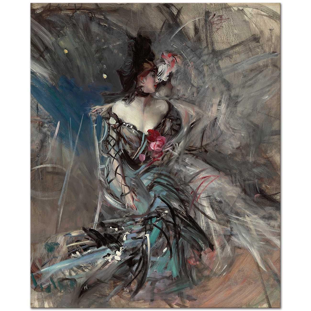Giovanni Boldini Moulin Rouge'da İspanyol Dansçı Kanvas Tablo