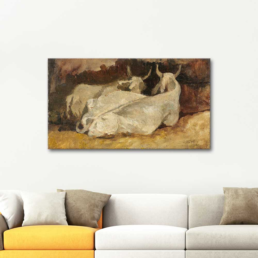 Giovanni Fattori Cows Lying Down Art Print