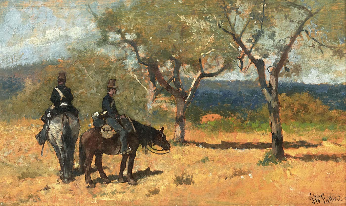 Giovanni Fattori Devriye Gezen Askerler Kanvas Tablo