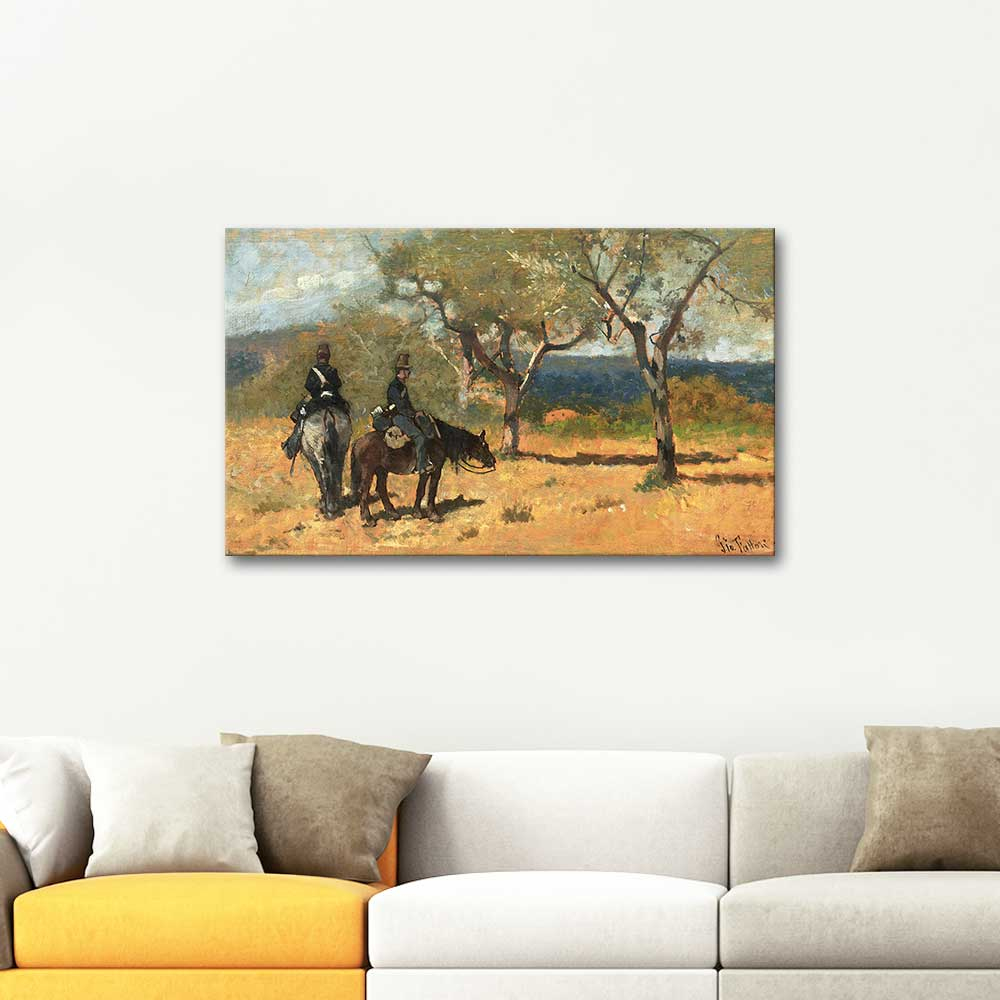 Giovanni Fattori Devriye Gezen Askerler Kanvas Tablo