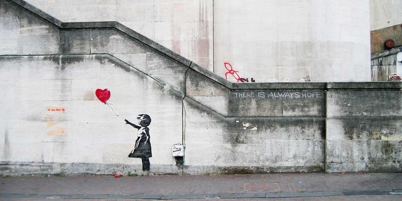 Banksy Kırmızı Balon ve Kız Kanvas Tablo