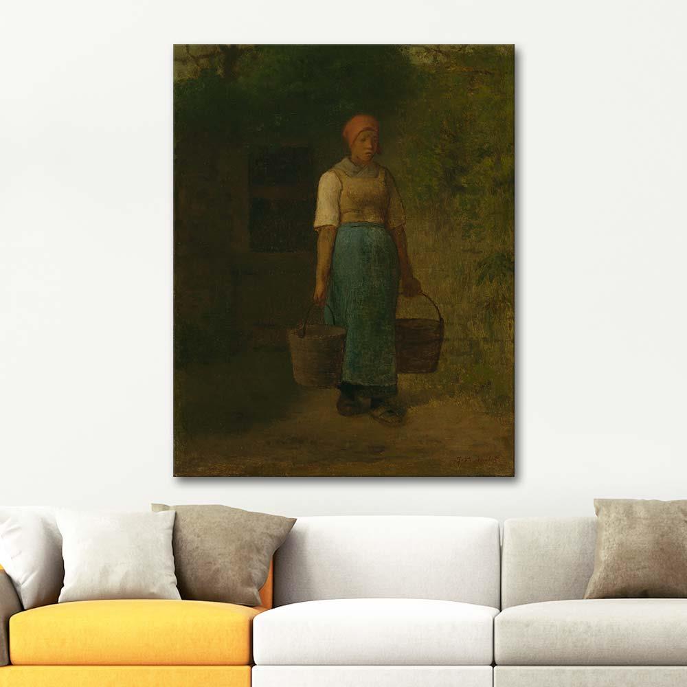 Girl Carrying Water by Jean-François Millet as Art Print