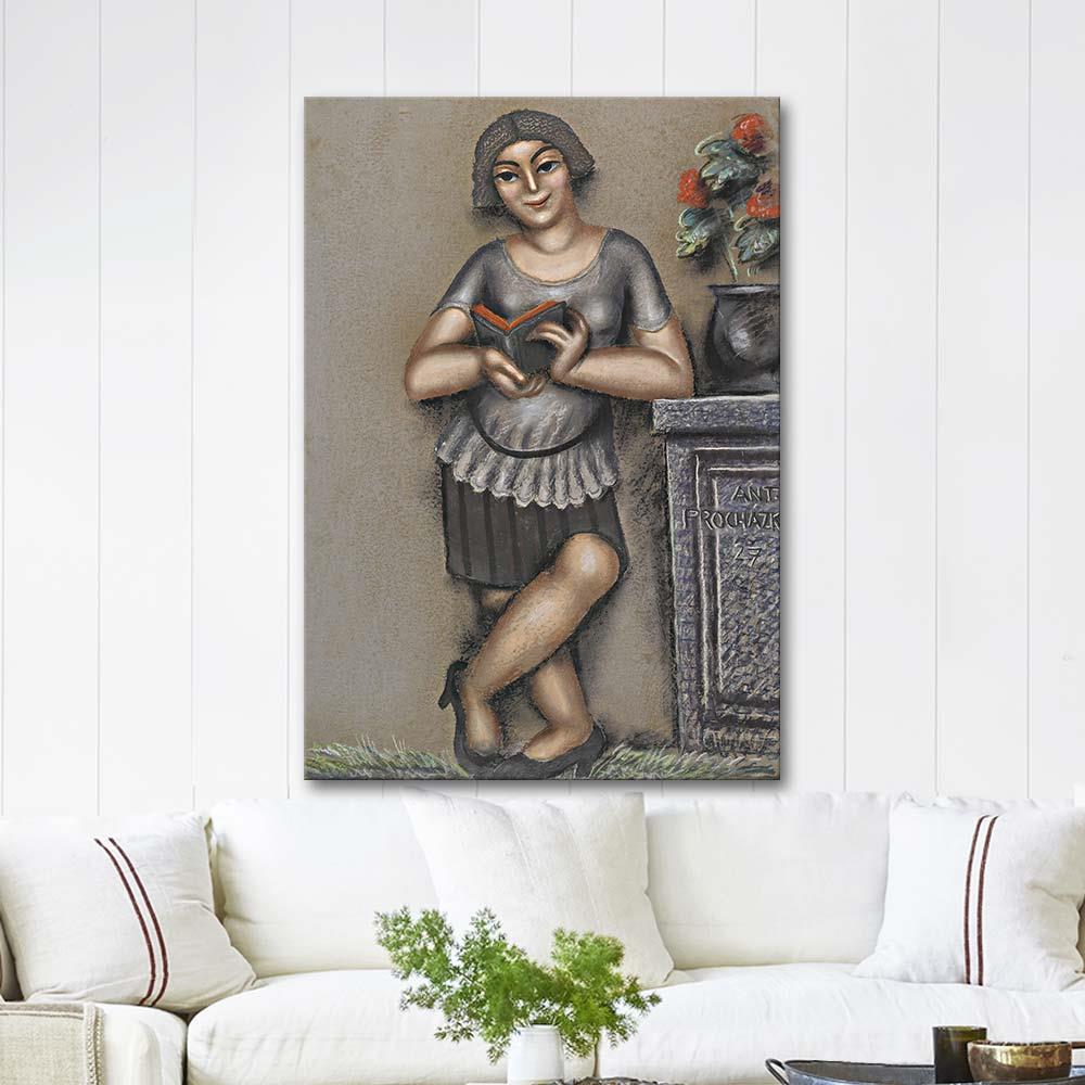 Girl Reading by Antonin Prochazka as Art Print