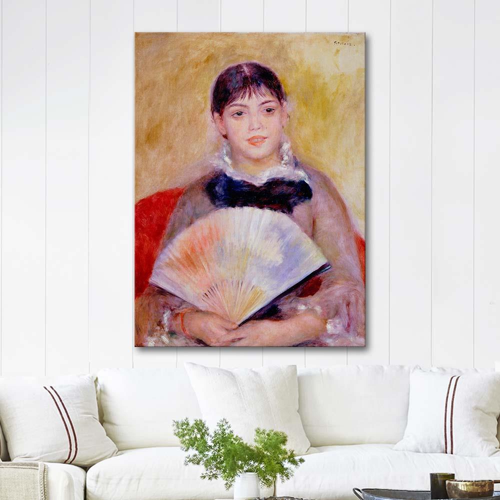 Girl with a Fan by Pierre Auguste Renoir as Art Print