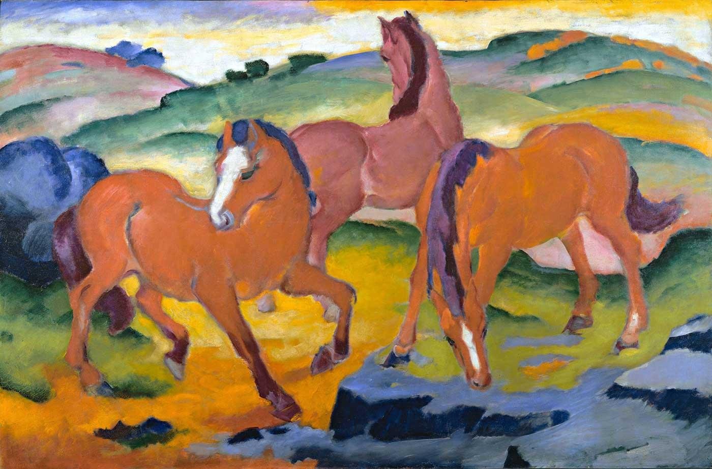 Grazing Horses IV by Franz Marc as Art Print