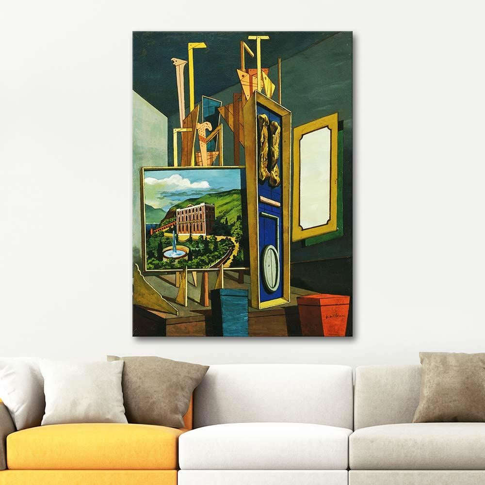 Great Metaphysical Interior Ferrara by Giorgio de Chirico as Art Print