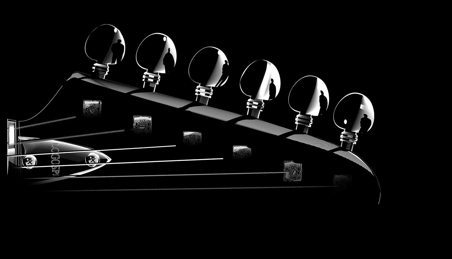 Guitar Head Art Print