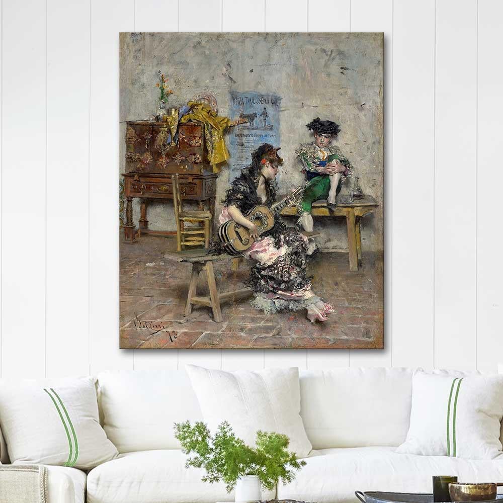 Giovanni Boldini Gitar Çalan Kadın Kanvas Tablo