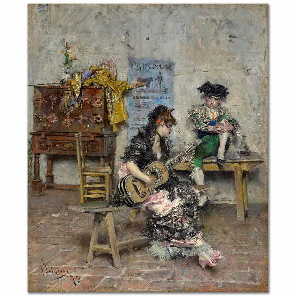 Giovanni Boldini Gitar Çalan Kadın Kanvas Tablo