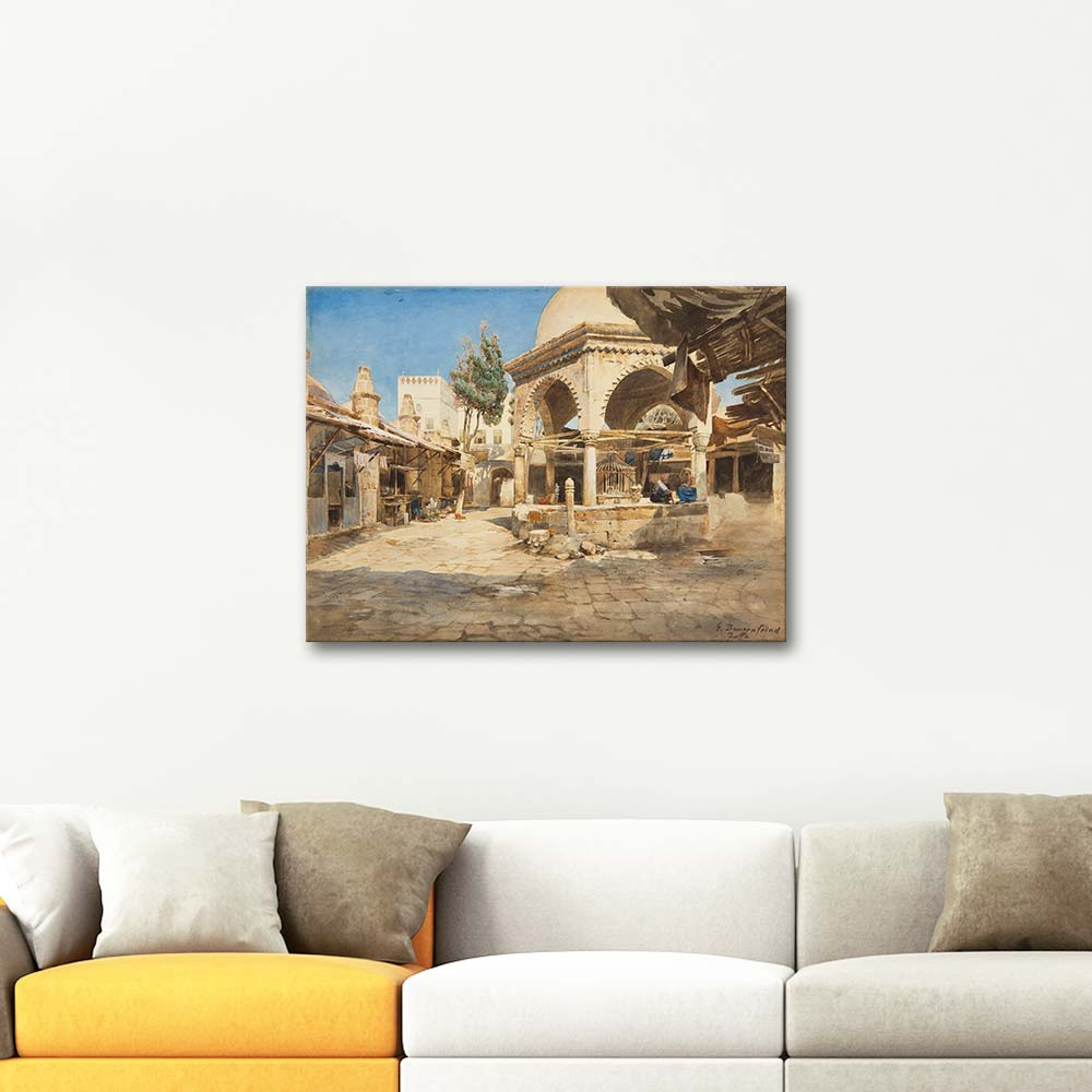 Gustav Bauernfeind A Well in Jaffa Art Print