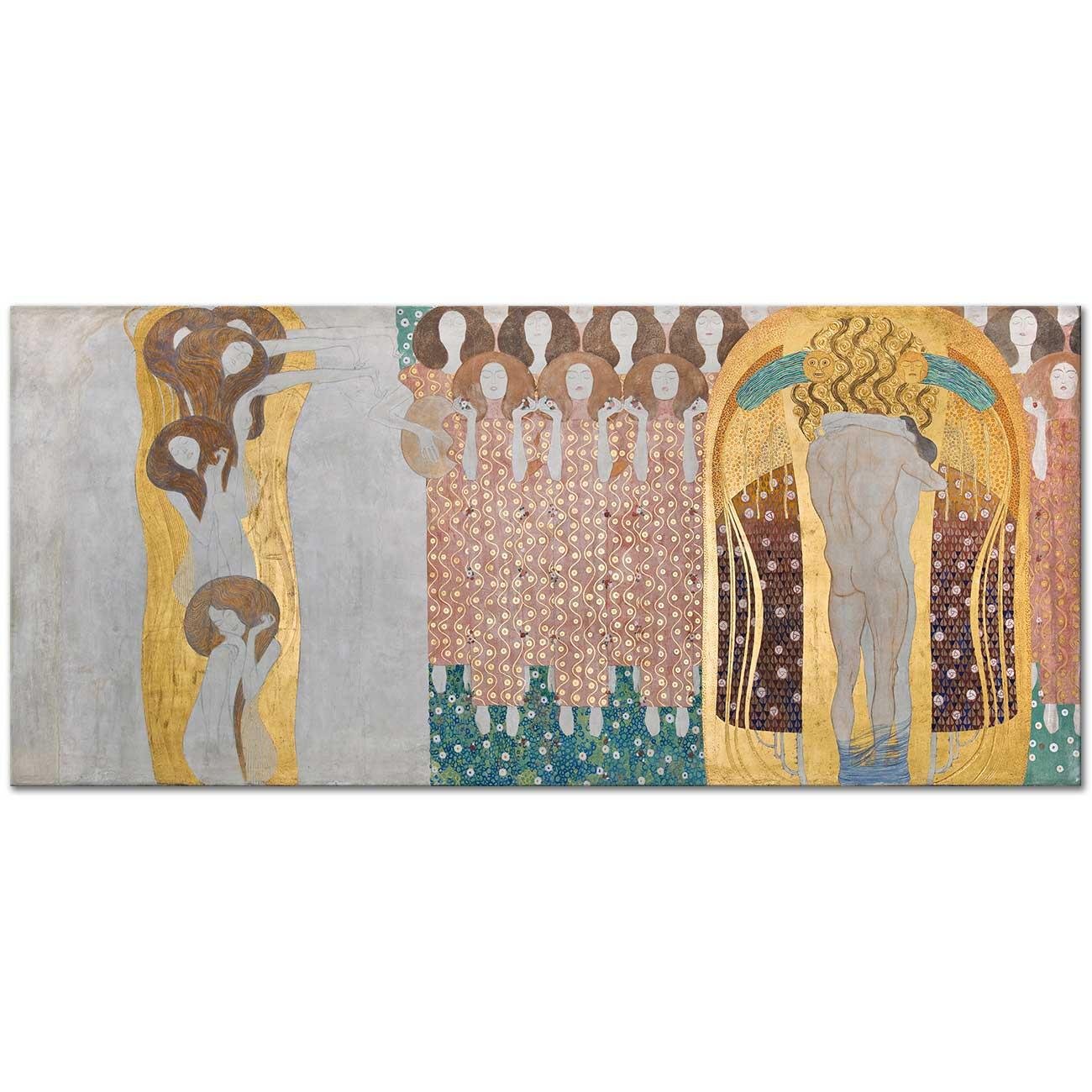 Gustav Klimt Beethoven Freski Panel 8 Kanvas Tablo
