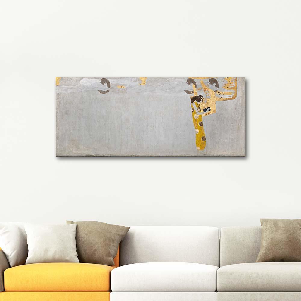 Gustav Klimt Beethoven Freski Panel 7 Kanvas Tablo