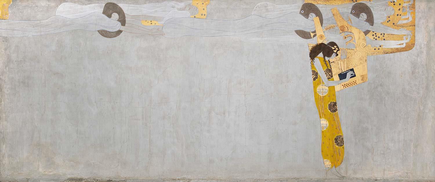Gustav Klimt Beethoven Freski Panel 7 Kanvas Tablo