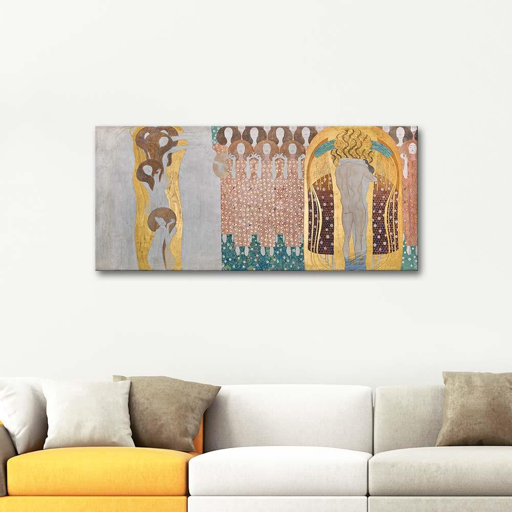 Gustav Klimt Beethoven Freski Panel 8 Kanvas Tablo