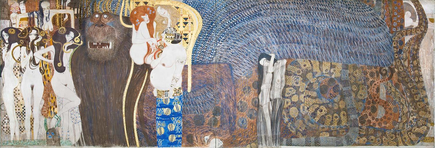 Gustav Klimt Beethoven Freskinden Kanvas Tablo