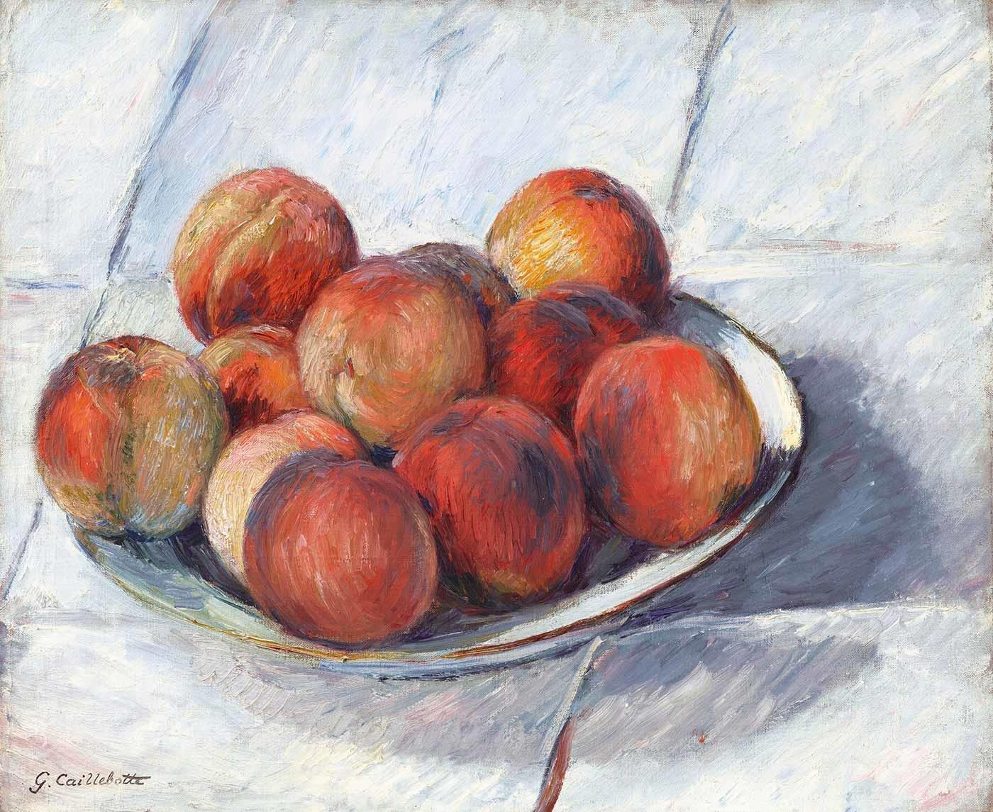 Gustave Caillebotte Tabakta Şeftaliler Kanvas Tablo