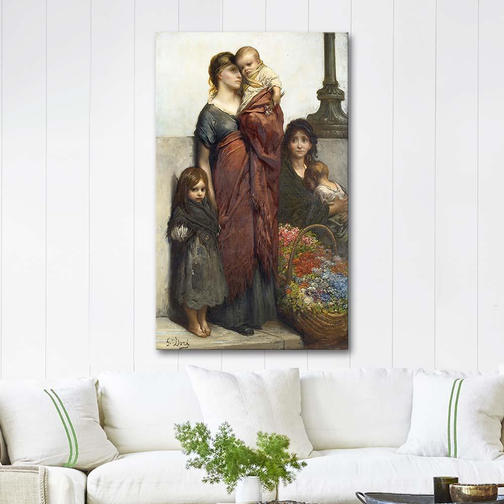 Gustave Dore Flower Sellers of London Art Print