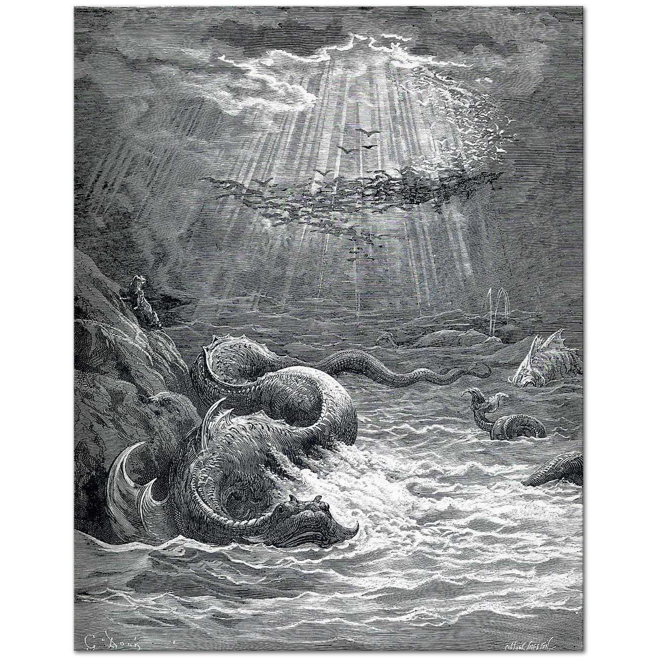 Gustave Dore Balık Ve Kuşların Yaratılışı Kanvas Tablo