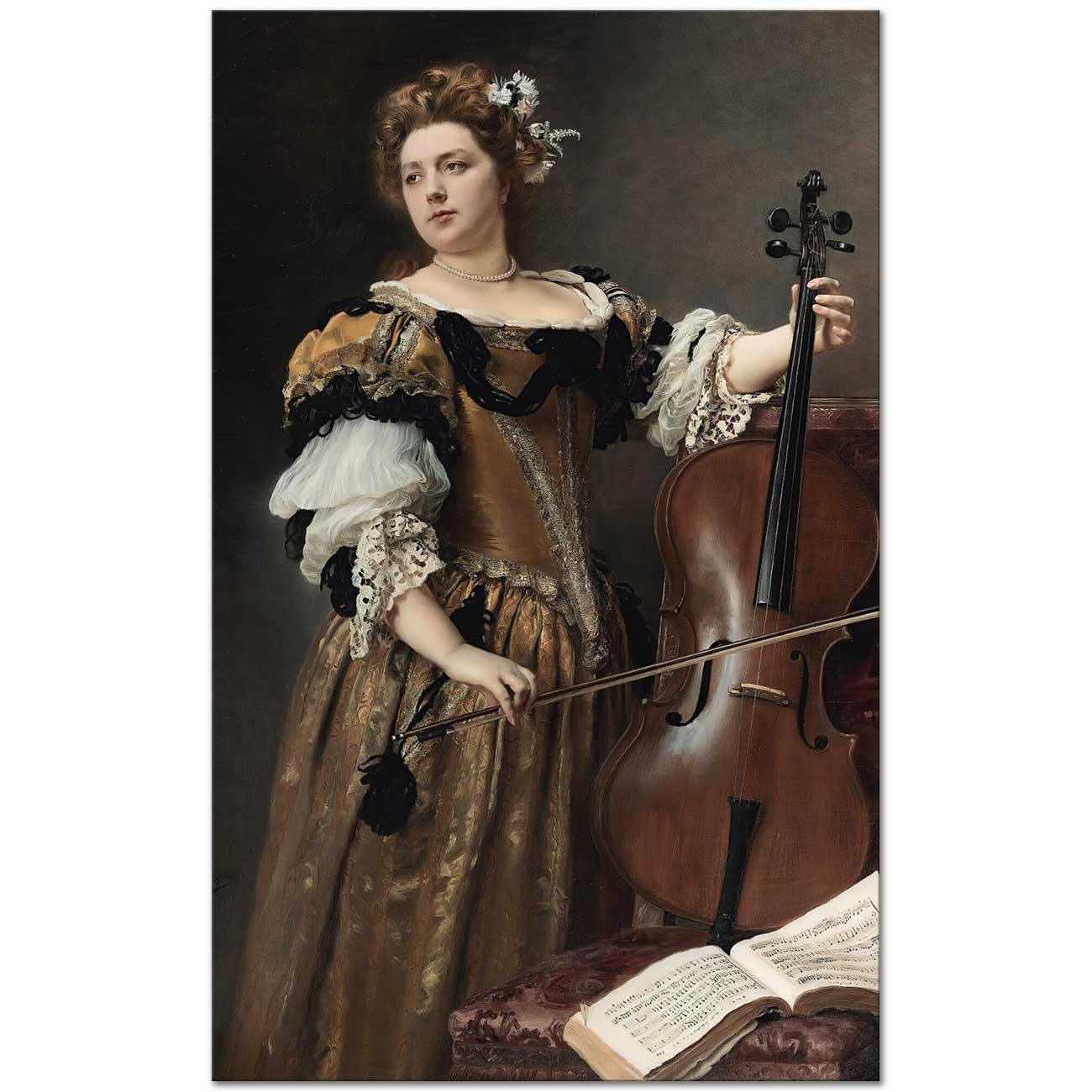 The Cello Player by Gustave Jean Jacquet