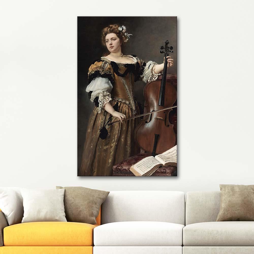Gustave Jean Jacquet The Cello Player Art Print