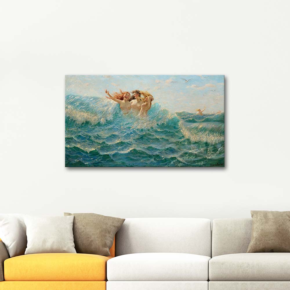 Hans Dahl Bathing Nymphs Art Print