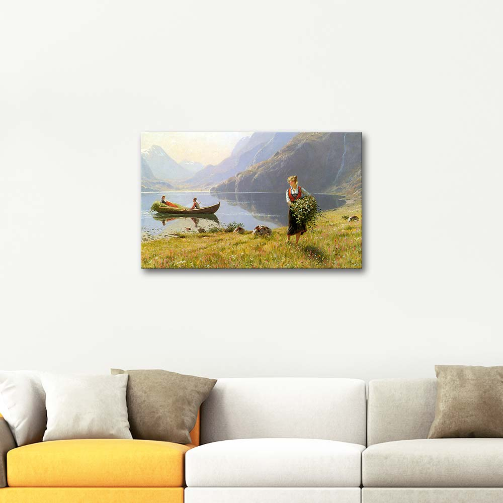 Hans Dahl By the Fjord Art Print