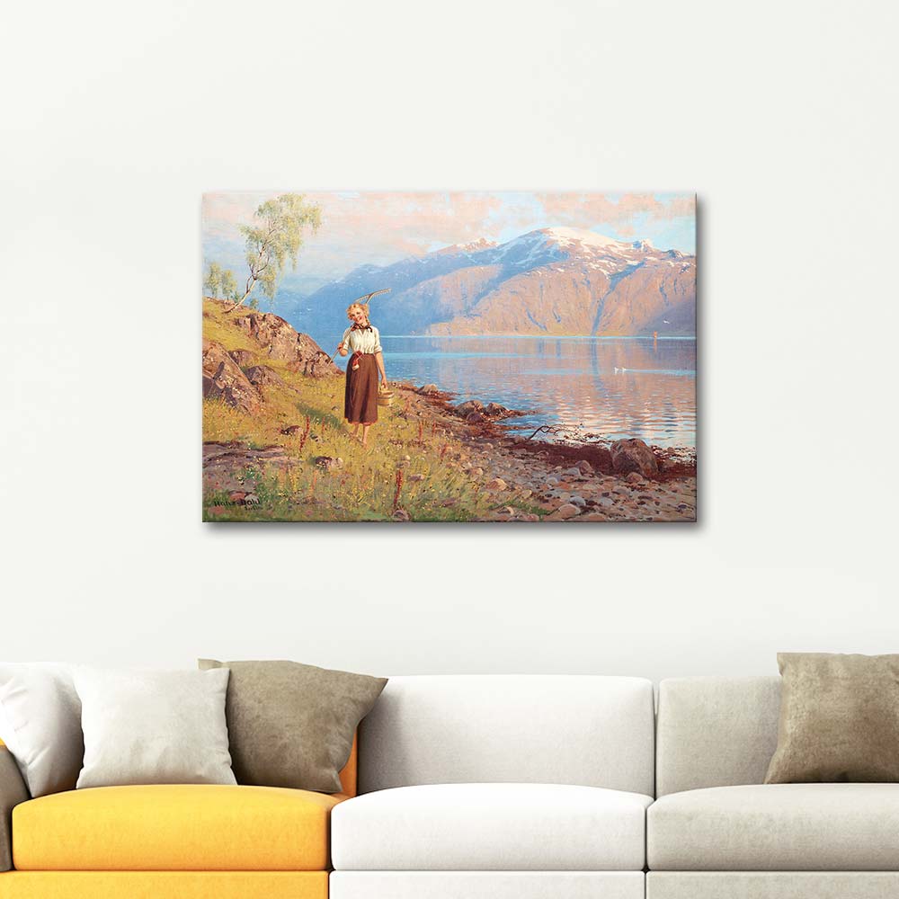 Hans Dahl The Fjord Landscape Art Print