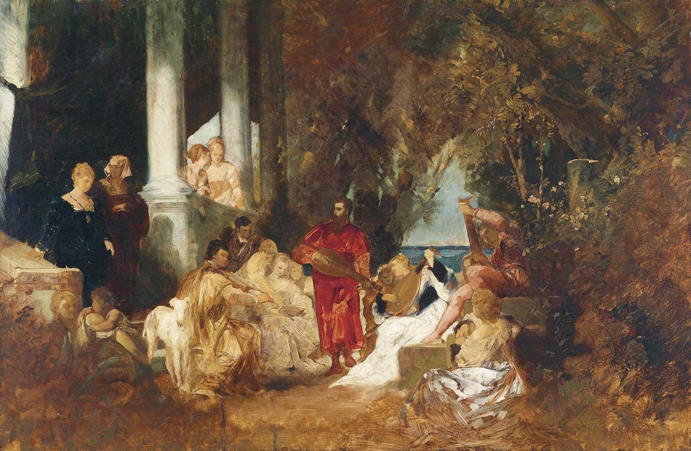 Hans Makart Müzik Sohbeti Kanvas Tablo