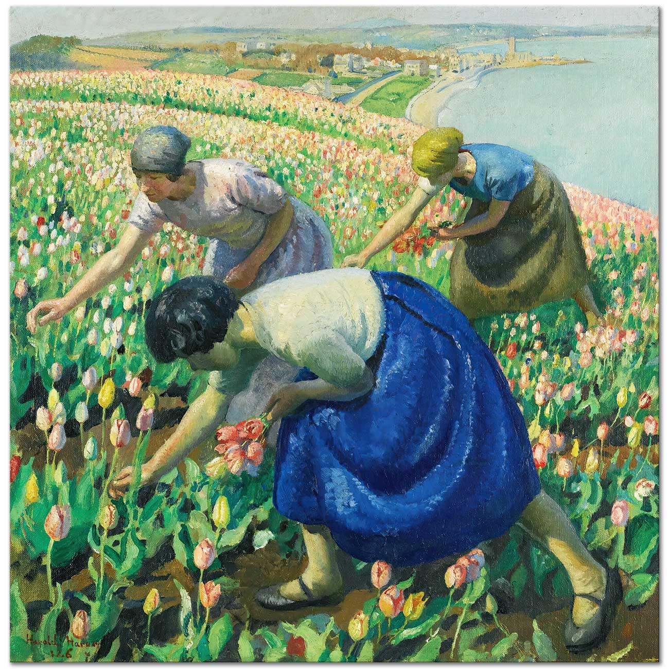 Tulip Pickers by Harold Harvey