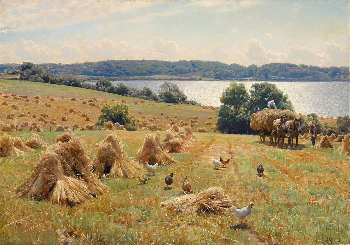 Harvest Near Tulstrup by Peder Mørk Mønsted as Art Print