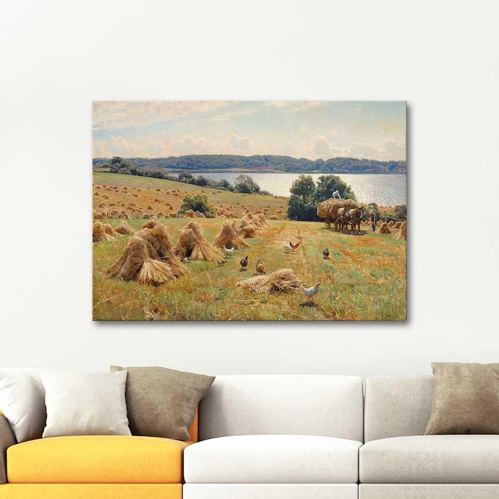 Harvest Near Tulstrup by Peder Mørk Mønsted as Art Print