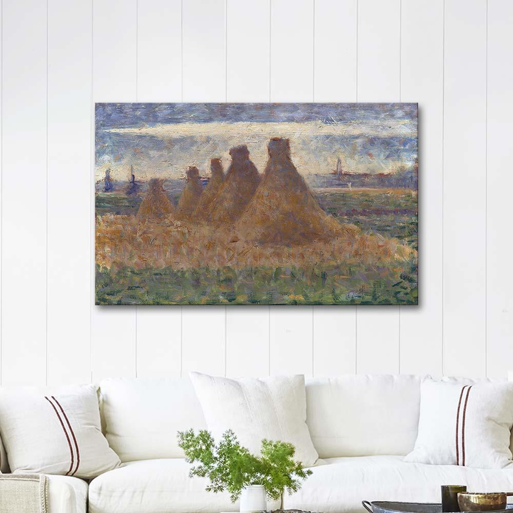 Haystacks by Georges Seurat as Art Print