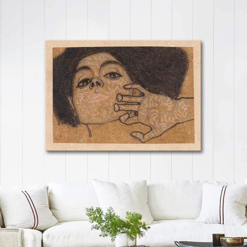 Head of a Woman by Egon Schiele as Art Print