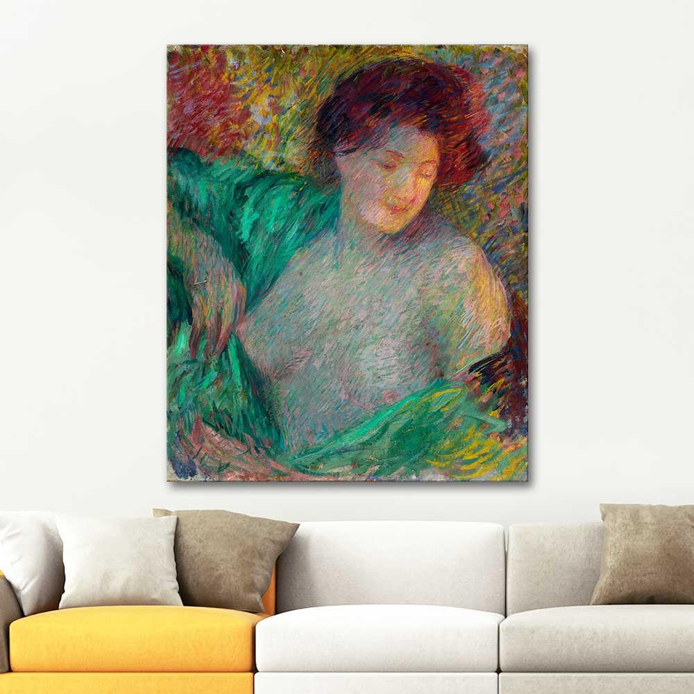 Carl Newman Sol Tarafa Bakan Genç Kız Kanvas Tablo