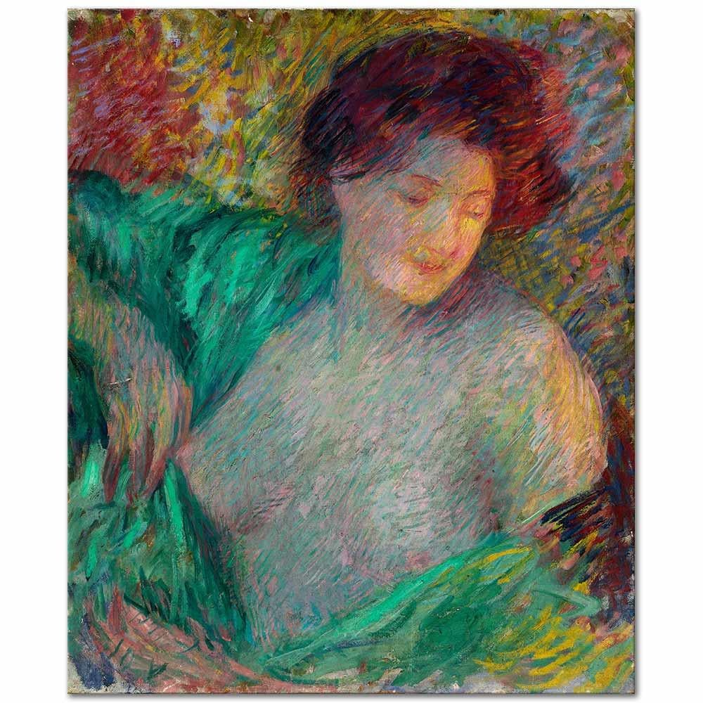 Carl Newman Sol Tarafa Bakan Genç Kız Kanvas Tablo